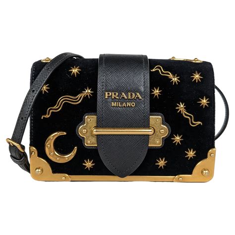 Prada Cahier Moon And Stars Bag in Black .